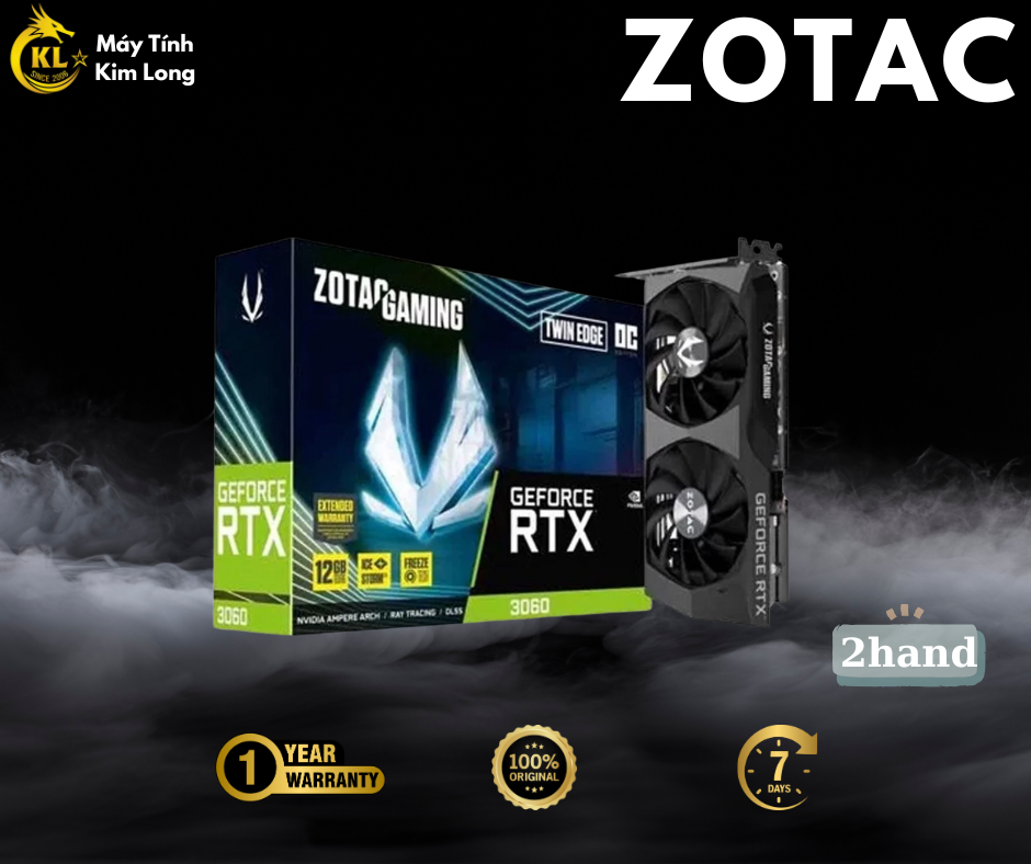 Card màn hình VGA ZOTAC Gaming RTX 3060 Twin Edge 12GB DDR6 Ver