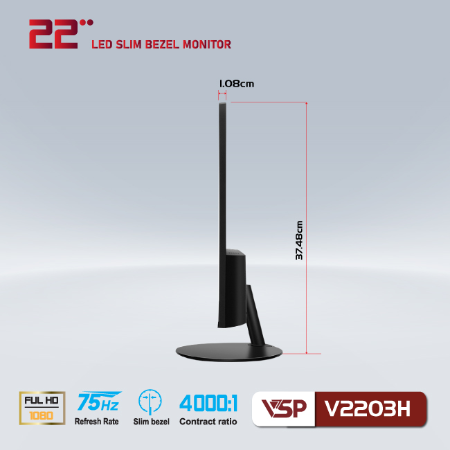 Màn Hình VSP V2203H LED Full Viền 75Hz - New Box BH24T