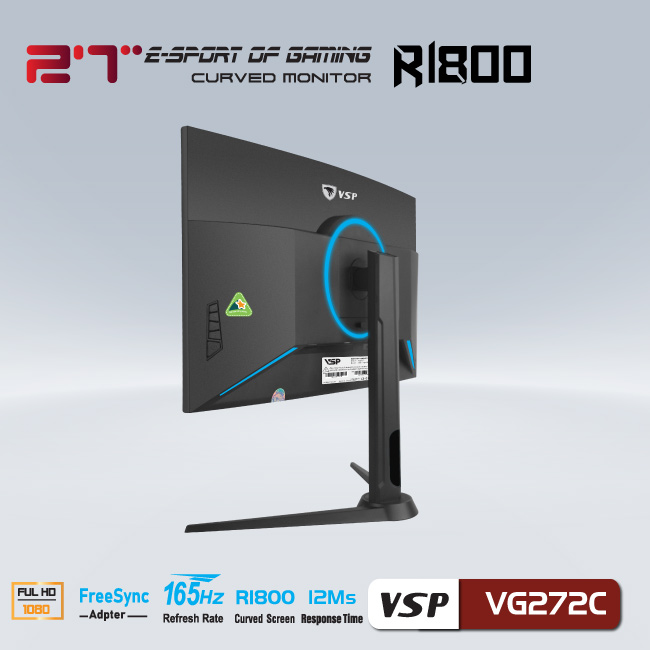 Màn Hình Cong VSP 27inch VG272C 165Hz ESport Gaming New Full Box BH24T