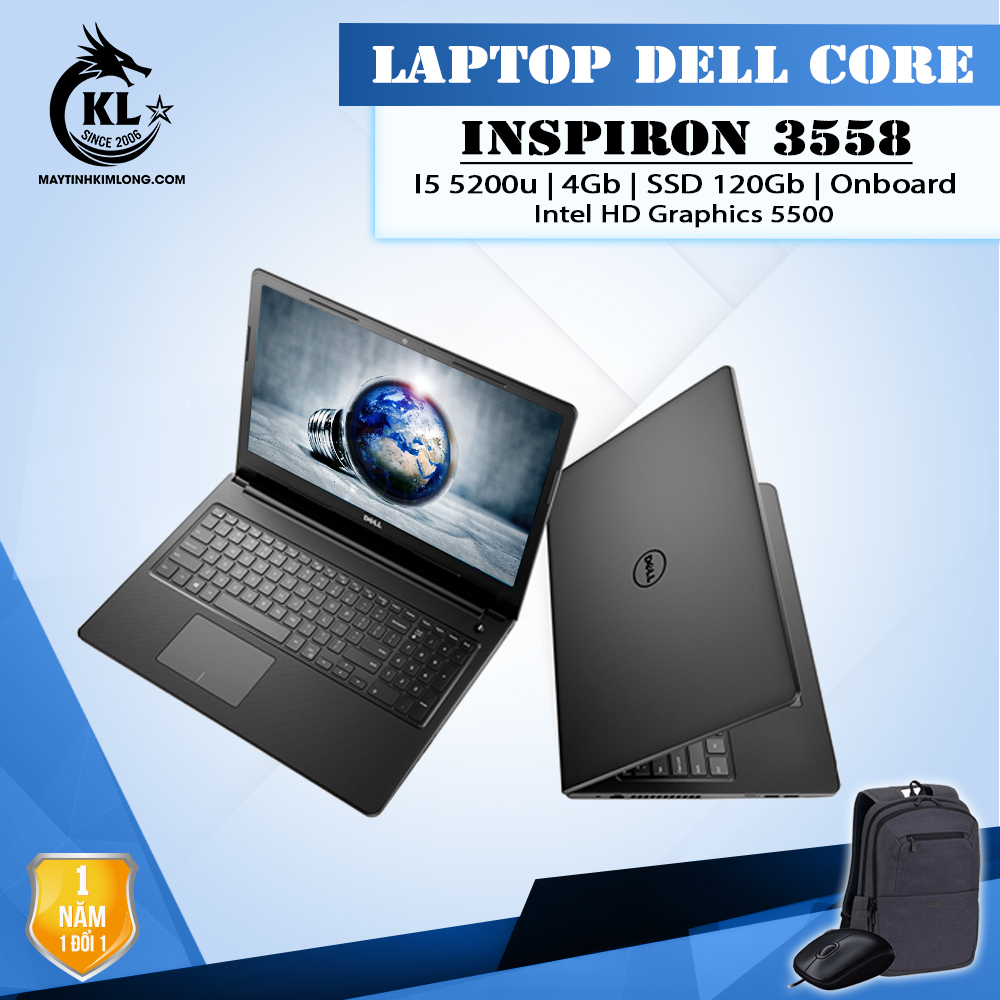 Laptop Dell InSpiron 3558 Core I5 5200U/4Gb/SSD 120Gb