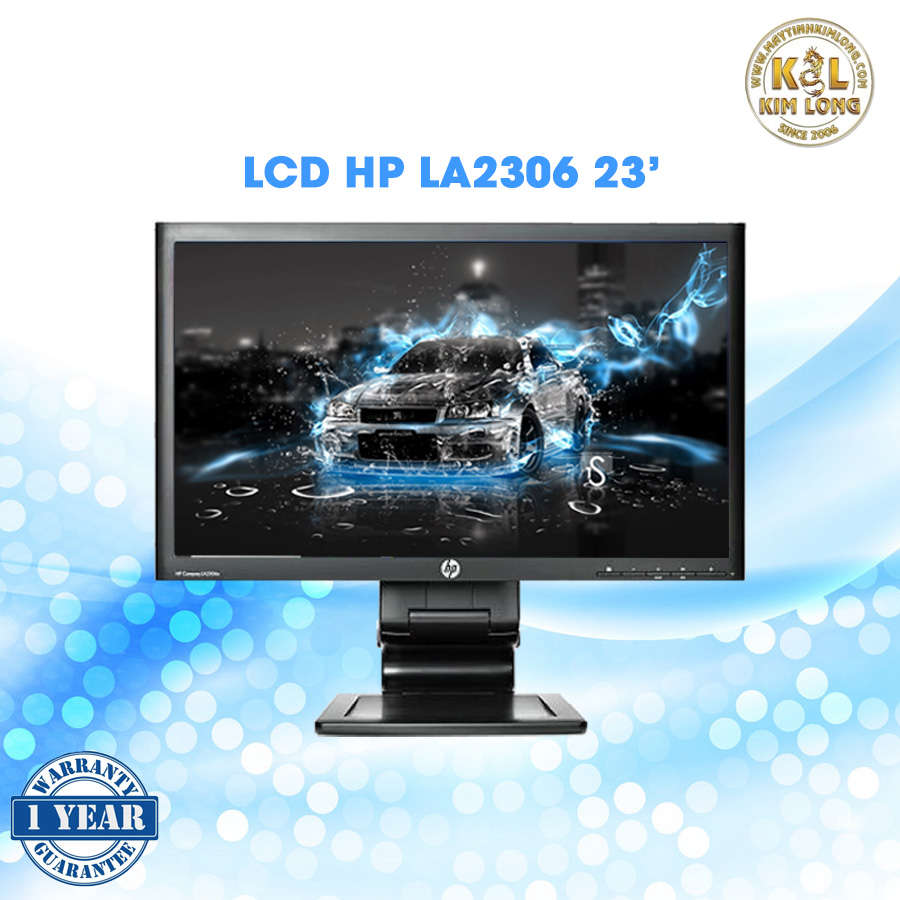 HP LA2306 23 inch (Kích thuớc : 23inch / Phân giải : 1920 x 1080 / Tương phản : 1000:1 / Ánh sáng : 300 cd/m2 / Góc nhìn : Ngang: 168o - Dọc: 168o / Số màu : 16.7 Triệu màu)