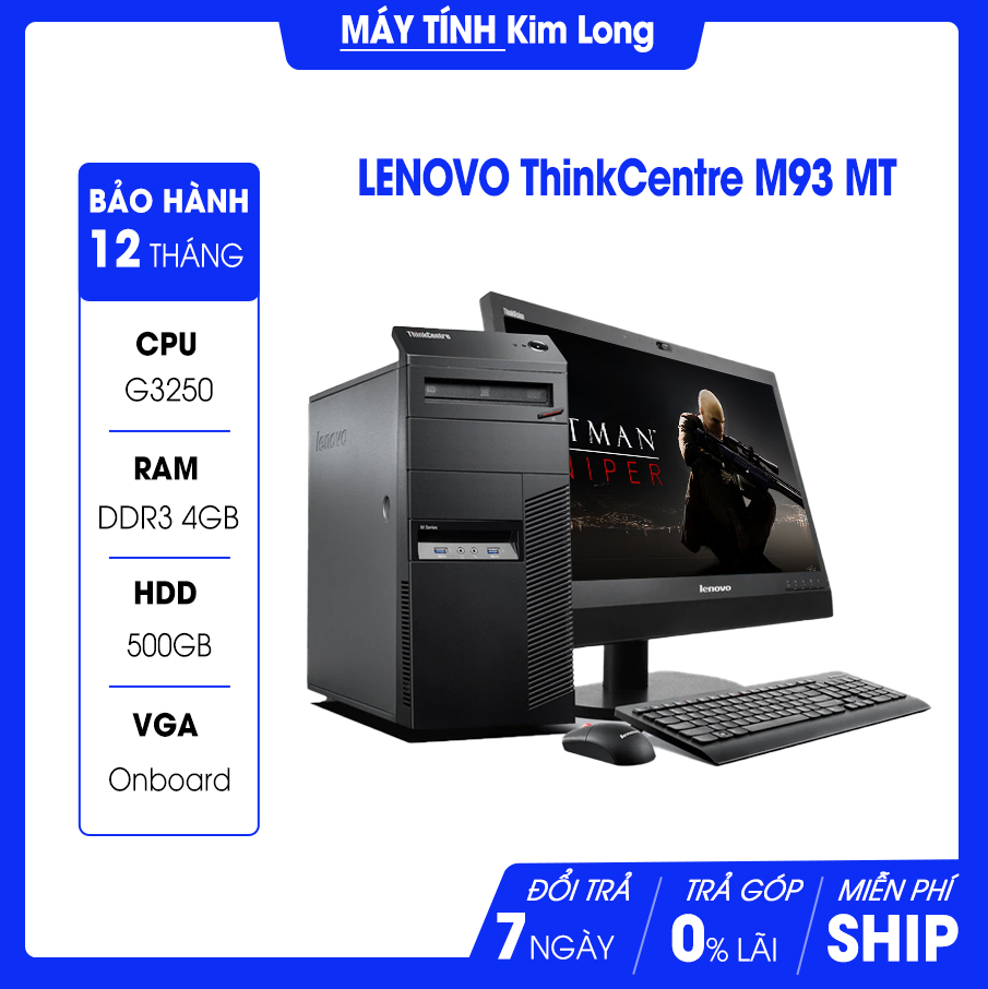 Máy bộ Lenovo M73/83/93-MT ( CPU Intel G3240  : 3.1 GHz, / RAM : 4 GB / HDD 250GB / VGA ONBOARD) Giá SP Chưa bao gồm Màn Hình