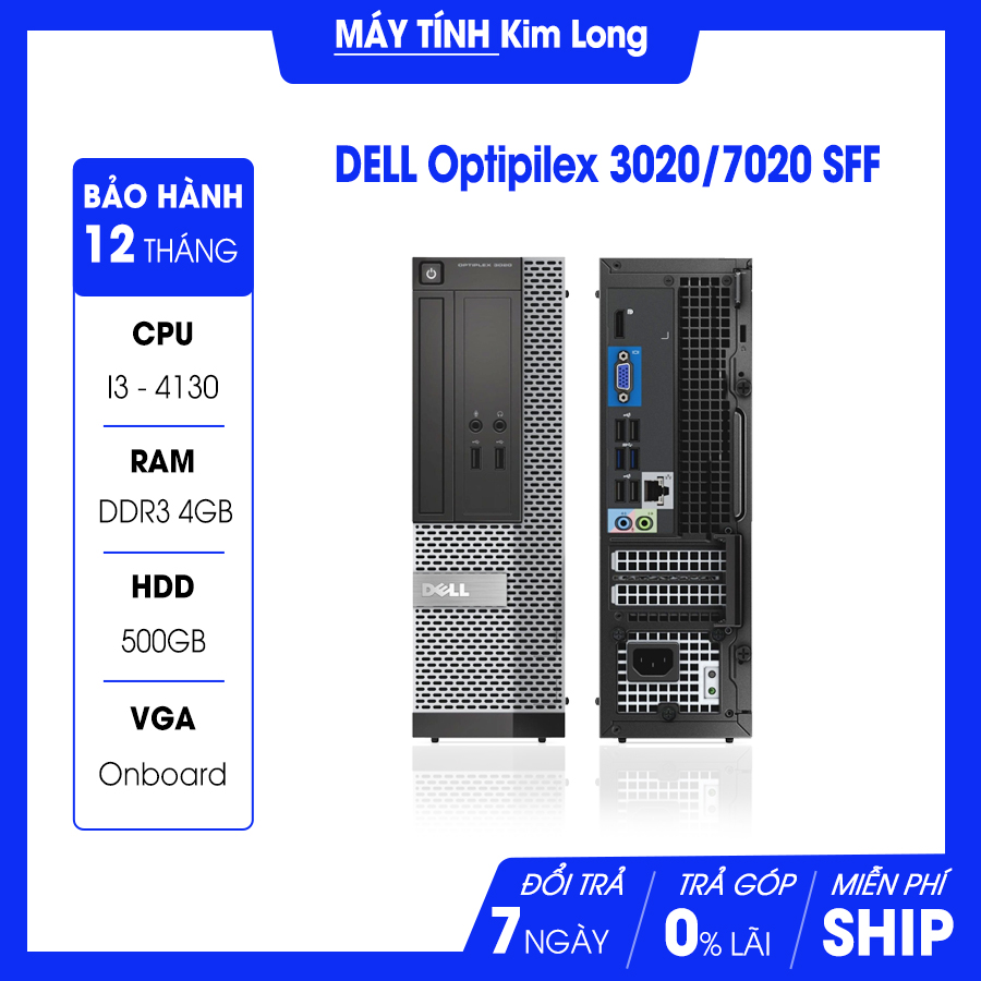 Máy bộ Dell Optiplex 3020 - 9020 SFF - Case mini - Cấu hình 1 (Core i3 4130 3.4 ghz/3M / DDR3 4GB/HDD 500GB /VGA onboard)